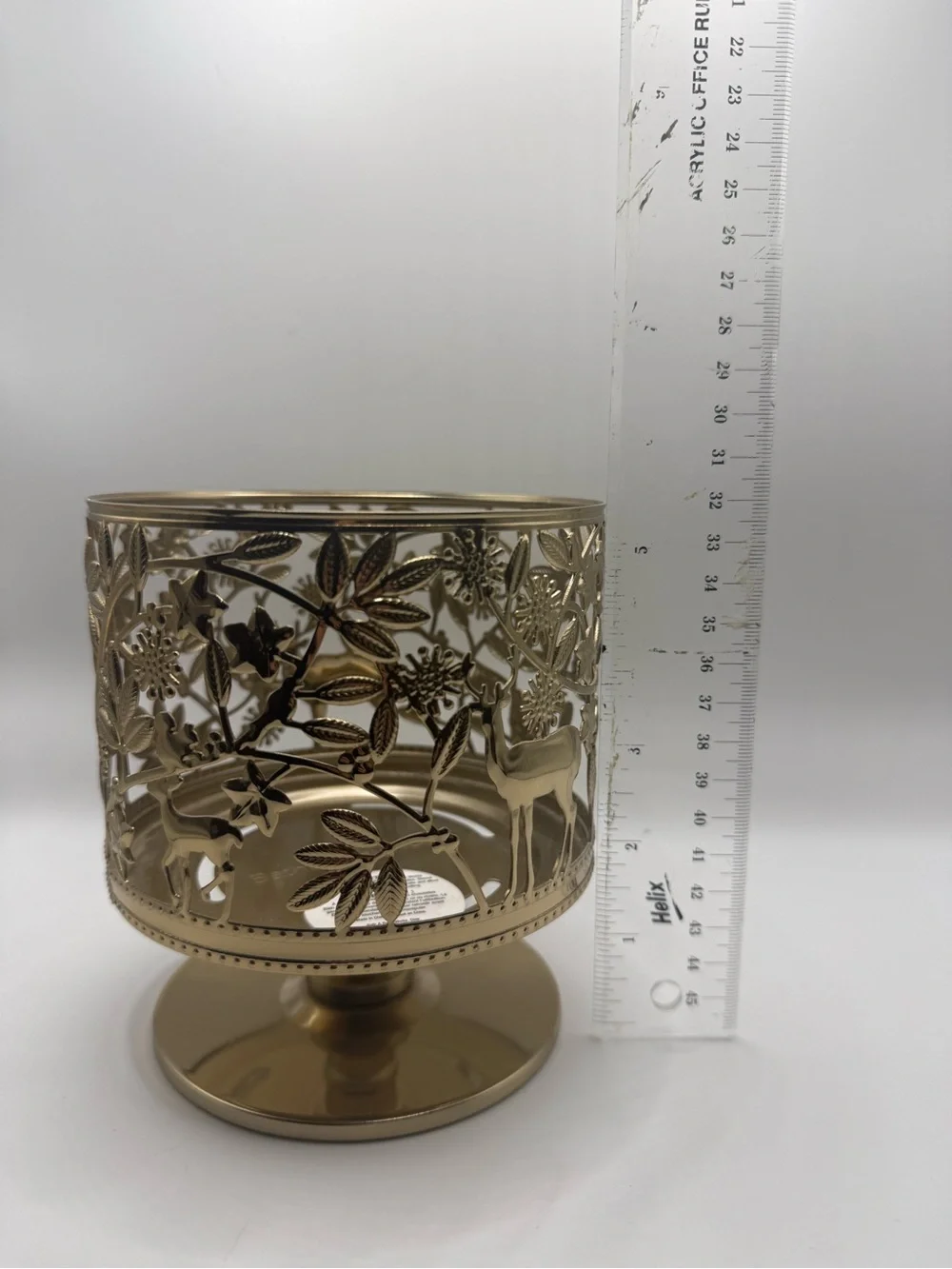 Bath & Body Works Gold Filigree Deer & Floral Candle Holder - Picture 4 of 4